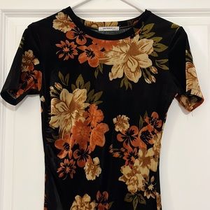 Zara velvet print midi dress